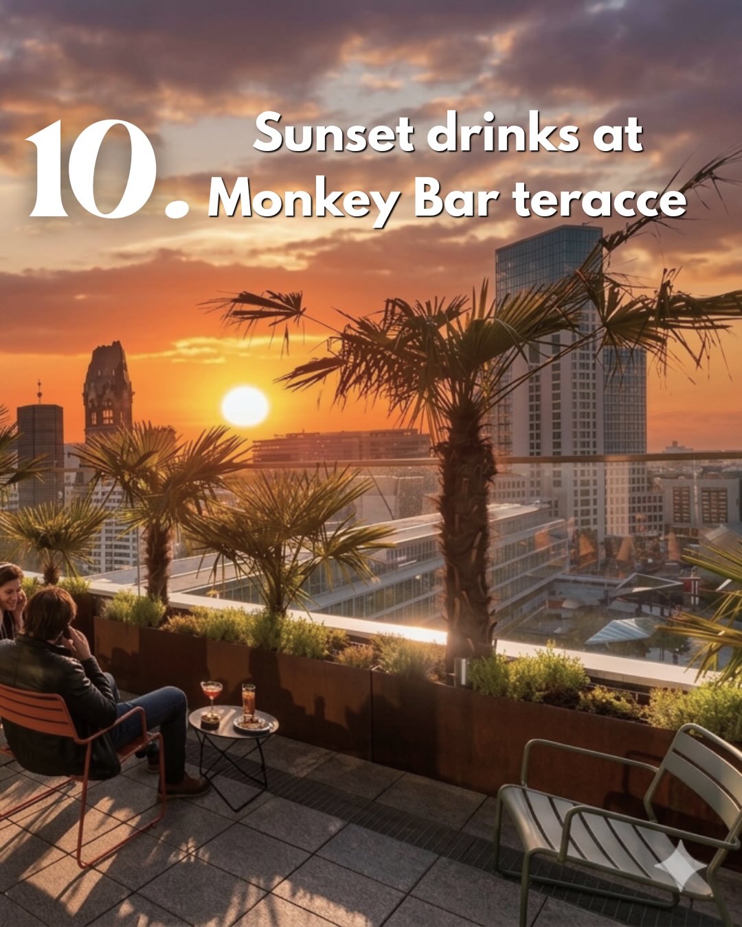 Sunset drinks at Monkey Bar terrace